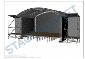 Ready-made stage with ARC roof 8m x 6m