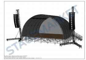  Ready-made stage with Tunnel Roof 12m x 10m