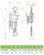 Manual Chain Hoists 1000kg, standard chain length 25 m